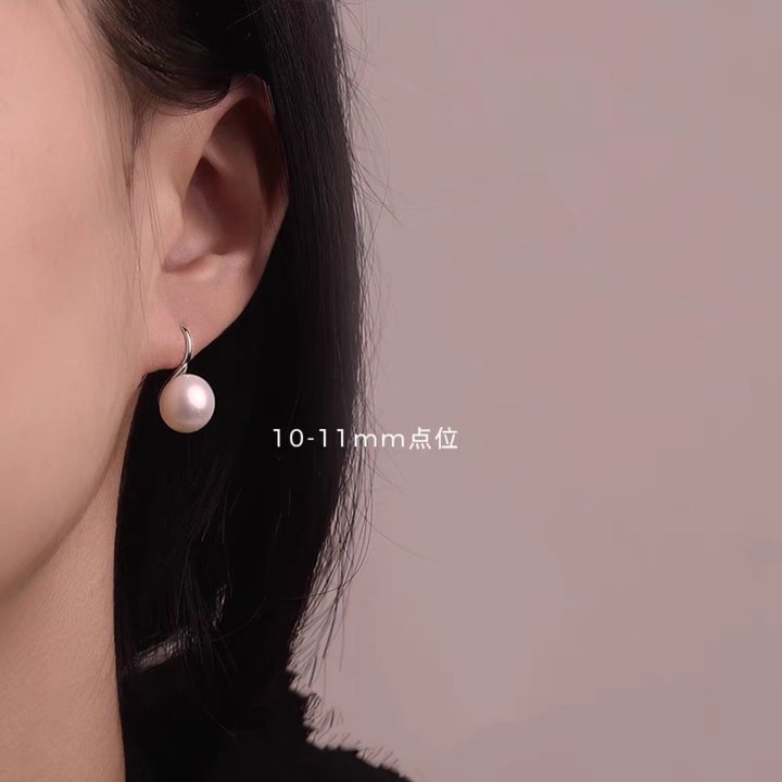 Wholesale S925 Sterling Silver Silver Beads Earrings Women's High Temperament brushed South Internet Celebrity Earrings Birthday Valentine's Day Gift